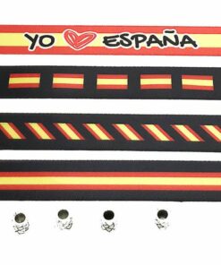 Pulseras de tela con la bandera de ESPAÑA en pack de 4 unidades.