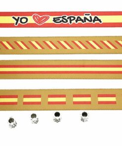 Pulseras de tela con la bandera de ESPAÑA en pack de 4 unidades.